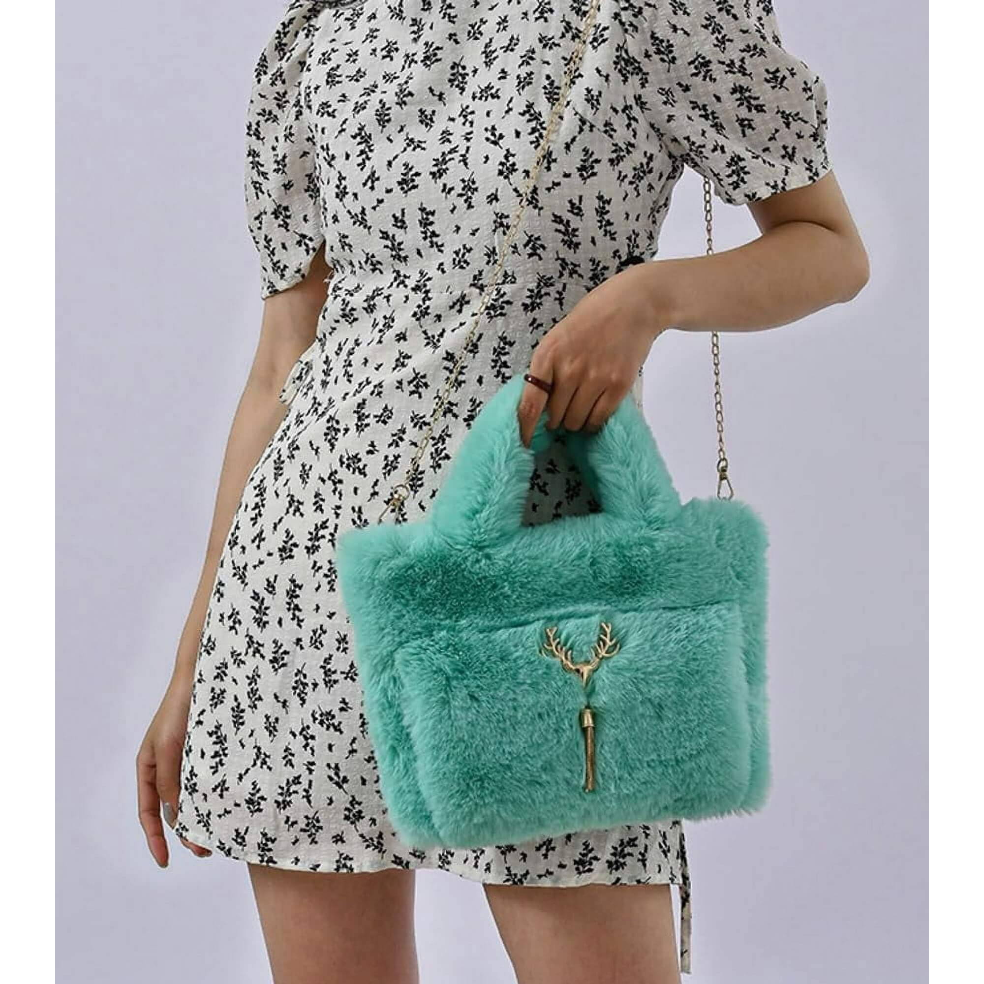 Kukuzhu Fluffy Faux Fur Shoulder Bag - Marsa official