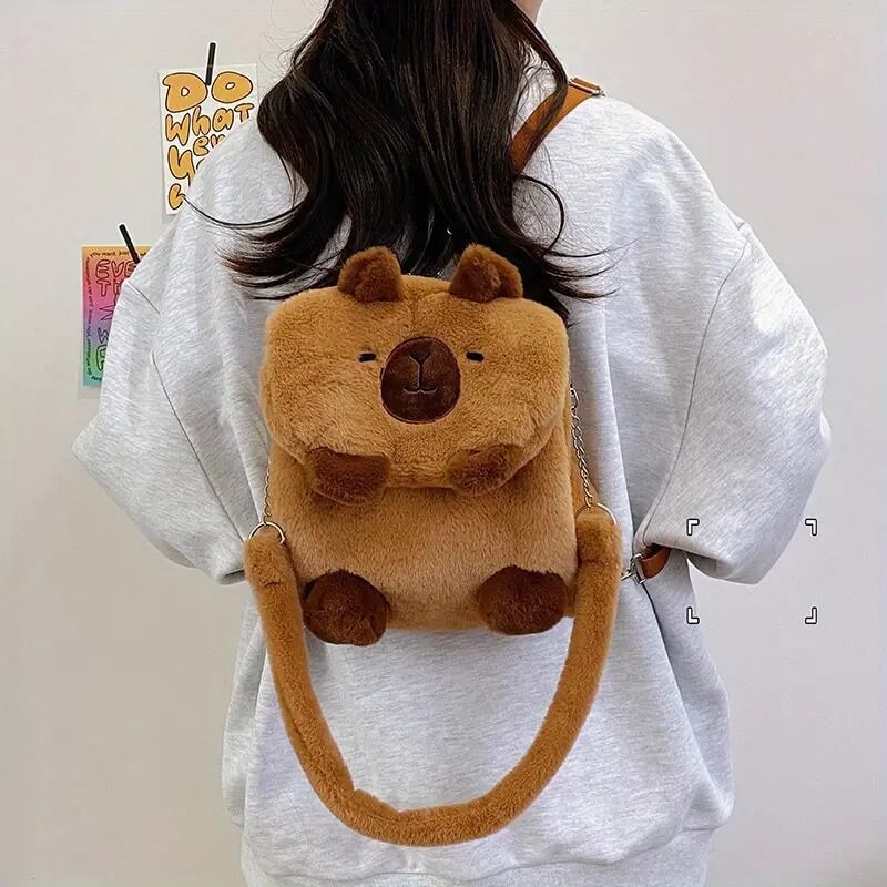 Cartoon Siamese Cat Plush Backpack