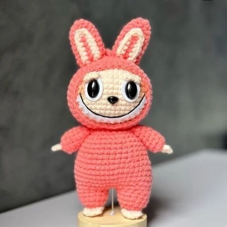 Handmade Crochet Labubu Doll – Soft Wool Plush Toy by Marsa, Perfect for Gifts & Collectors