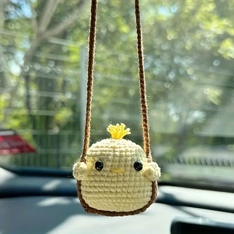 Handmade Crochet Bunny Pendant – Cute Wool Accessory by Marsa for Bags, Keys & Gifting