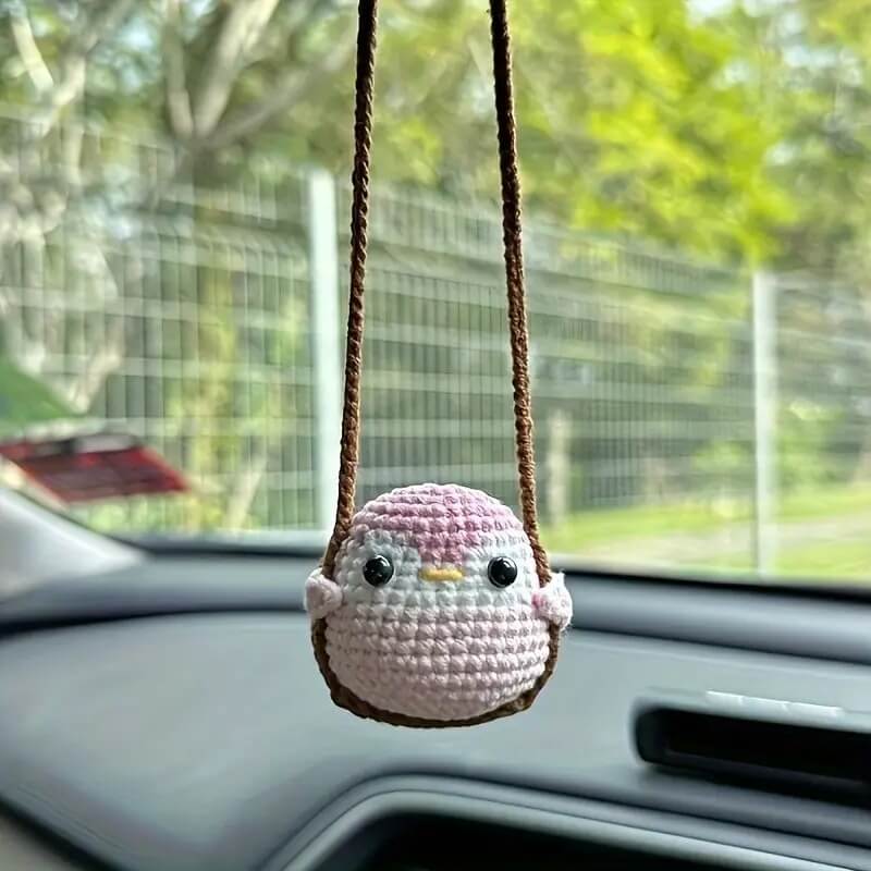 Handmade Crochet Bunny Pendant – Cute Wool Accessory by Marsa for Bags, Keys & Gifting