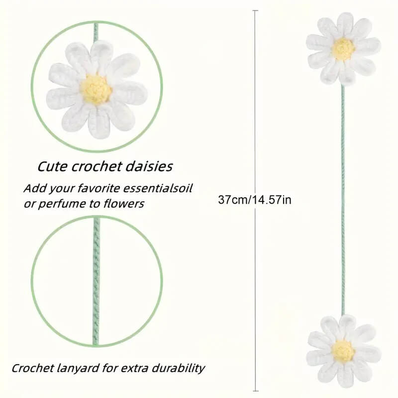 Ladies Crochet Daisy Car Accessories Cute Rearview Mirror - Marsa official