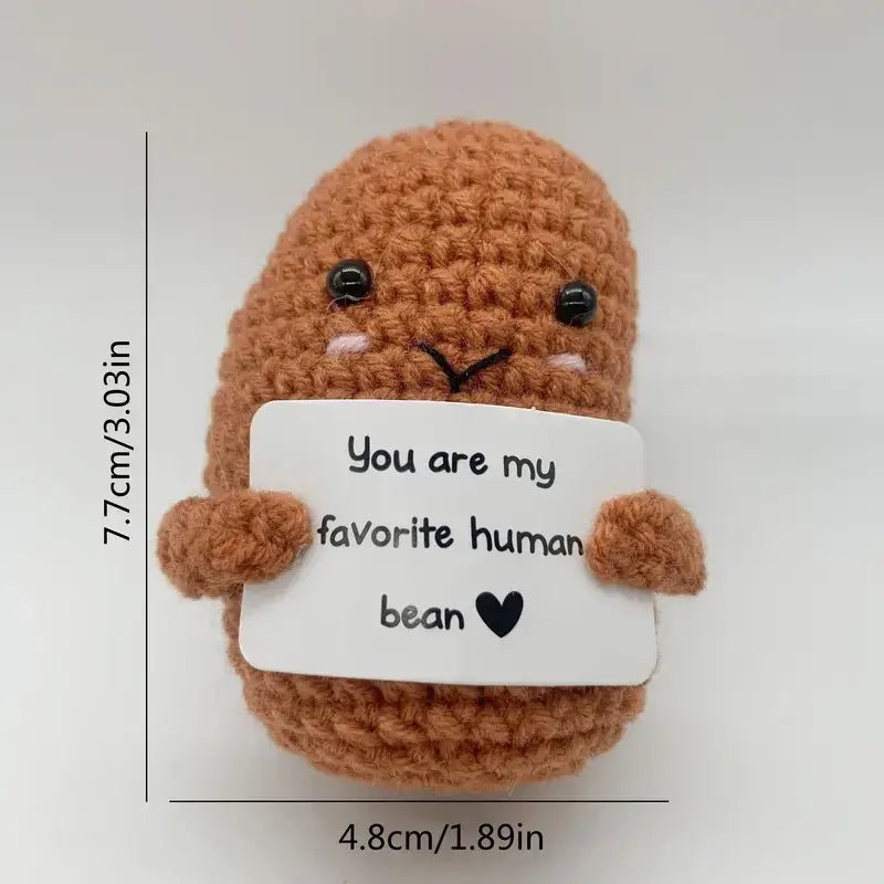 Handmade Crochet Mini Teddy Bear Plush Toy with Customized Text - Marsa official