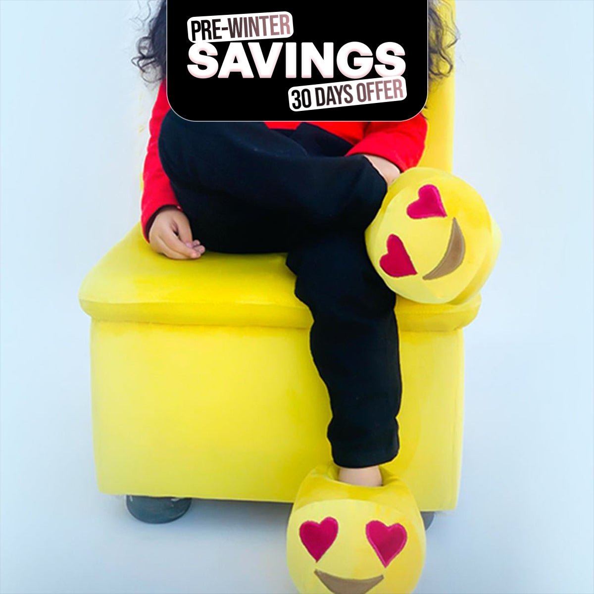 Kids Love Heart Eyes Emoji Slippers Warm & Comfortable - Marsa official