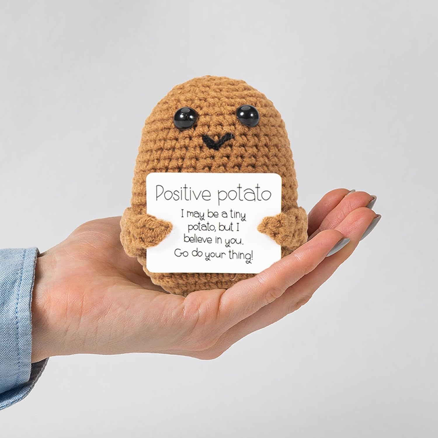Handmade Crochet Mini Teddy Bear Plush Toy with Customized Text - Marsa official
