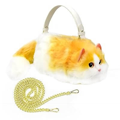 Cat Shaped Faux Fur Fluffy Handbag - Marsa official
