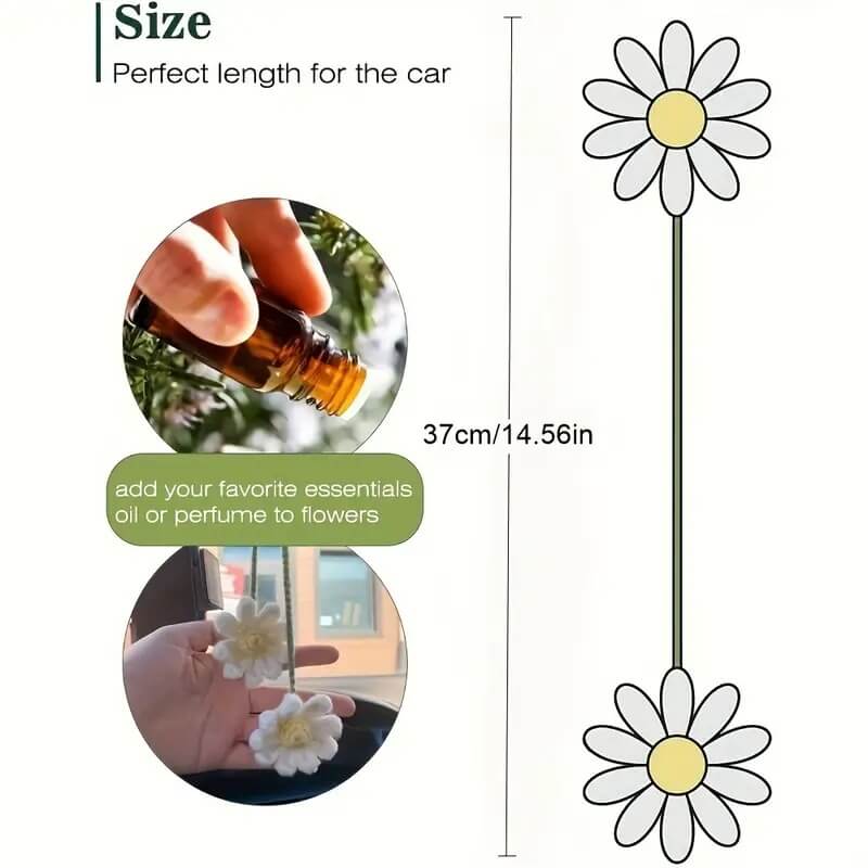 Ladies Crochet Daisy Car Accessories Cute Rearview Mirror - Marsa official