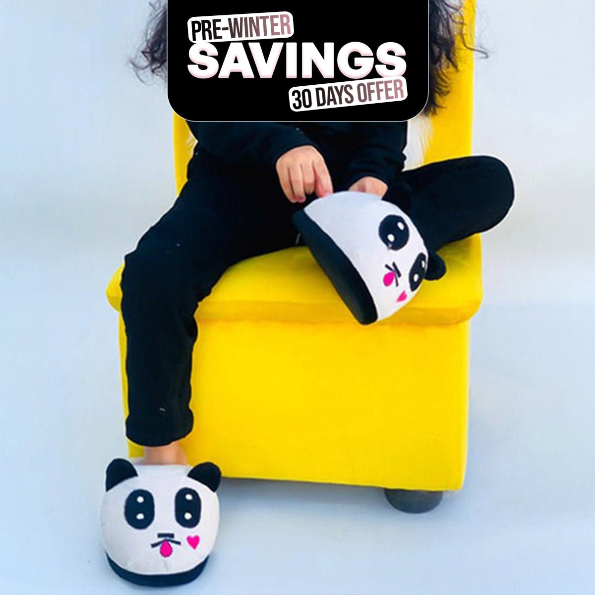 Kids Panda Emoji Slippers Warm & Comfortable - Marsa official