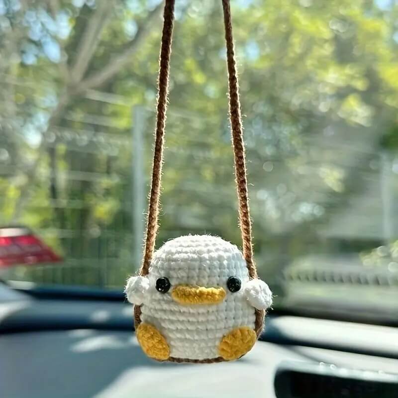 Handmade Crochet Bunny Pendant – Cute Wool Accessory by Marsa for Bags, Keys & Gifting