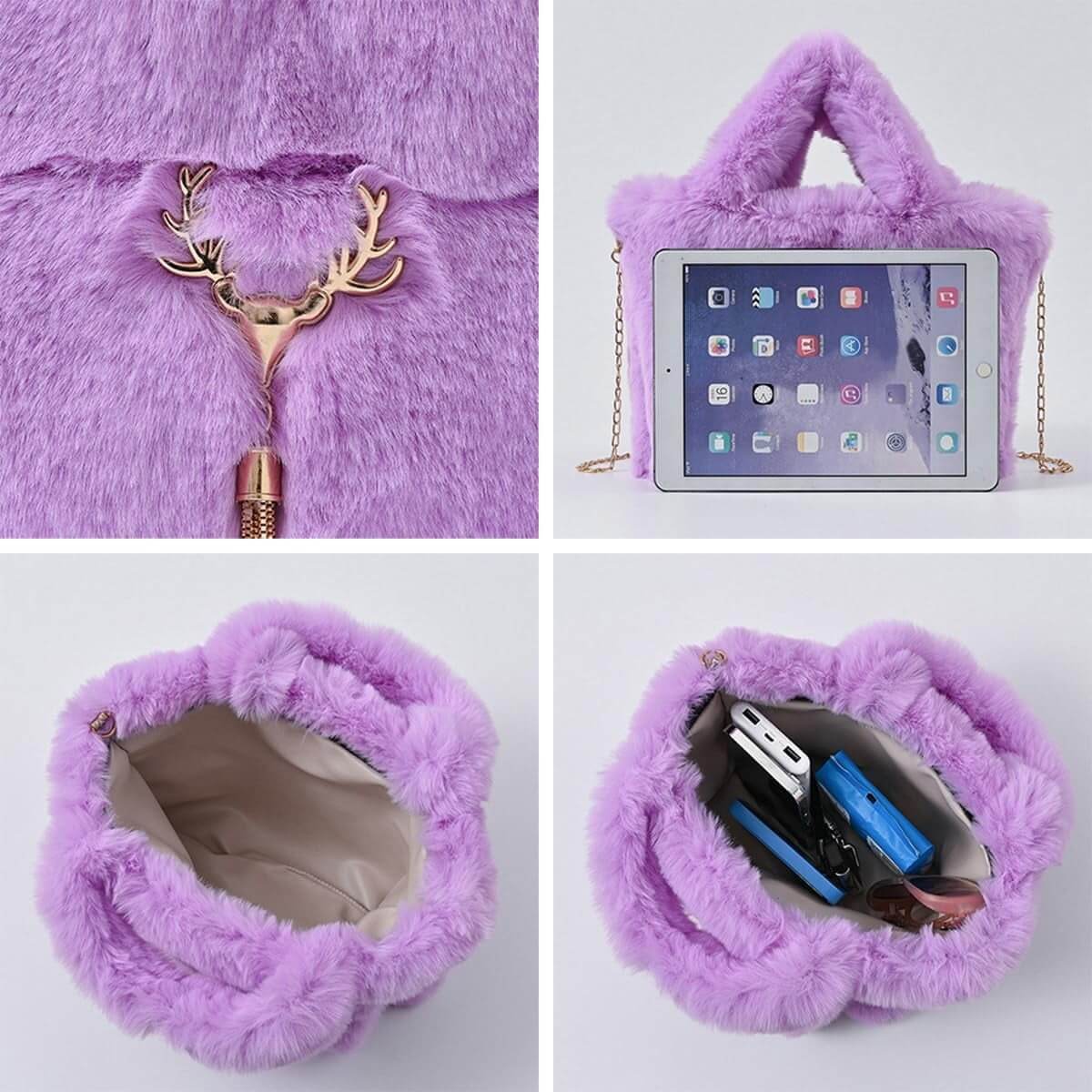 Kukuzhu Fluffy Faux Fur Shoulder Bag - Marsa official