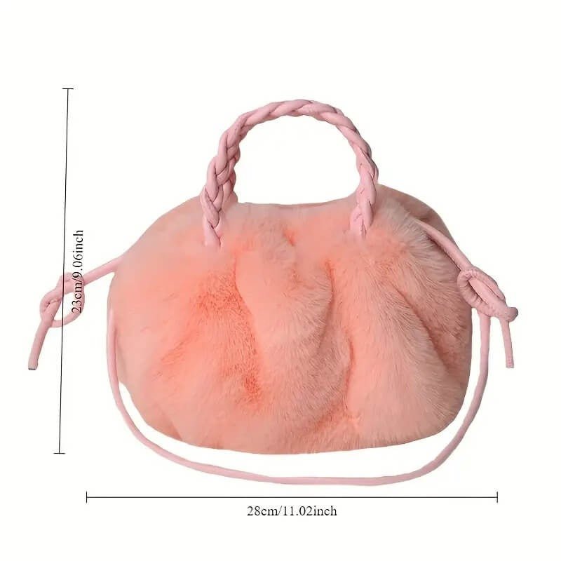 Chic White Faux Fur Crossbody Bag - Marsa official
