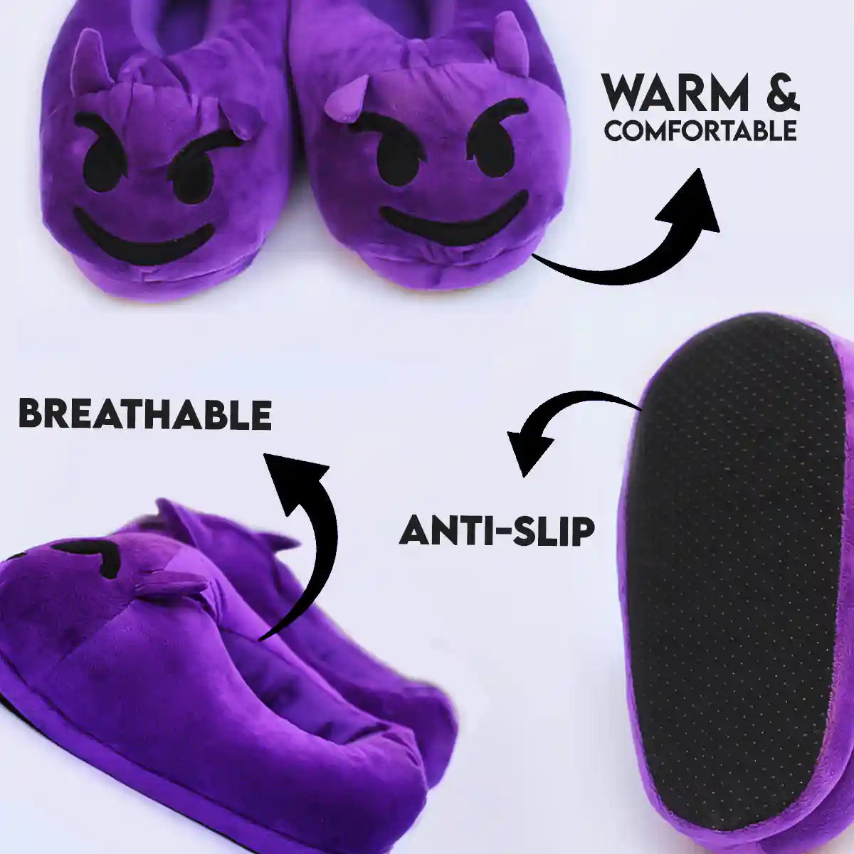 Devil Emoji Slippers Warm & Comfortable - Marsa official