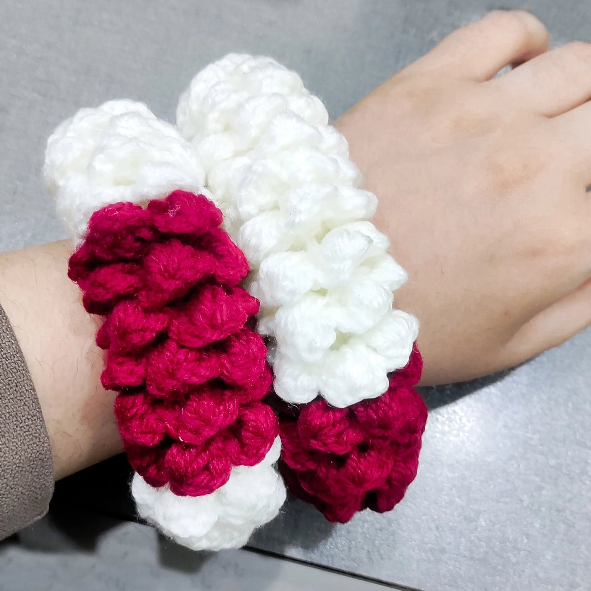 1 pc Crochet Handmade Gajry – Reusable Wool Flower Accessory by Marsa for Hair & Festive Wear