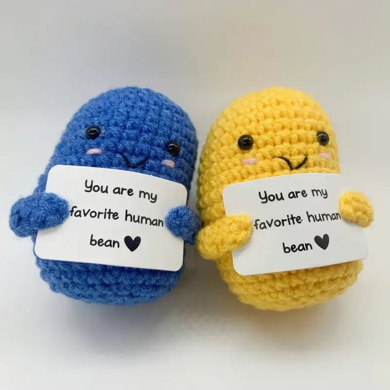 Handmade Crochet Mini Teddy Bear Plush Toy with Customized Text - Marsa official