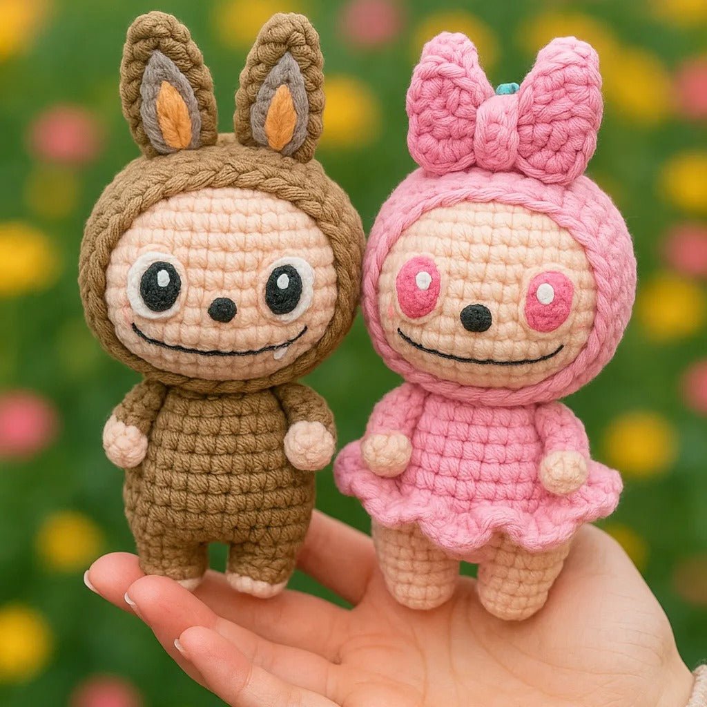 Handmade Crochet Labubu Doll – Soft Wool Plush Toy by Marsa, Perfect for Gifts & Collectors
