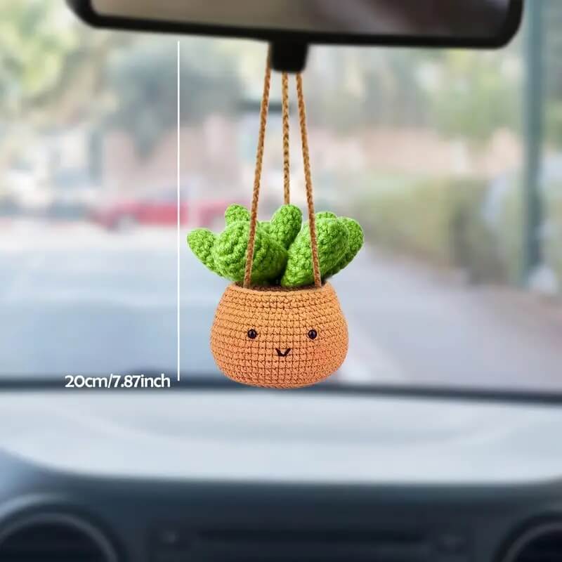 Crochet Cactus Hanging Ornament for Vehicle Interior Decor - Marsa official