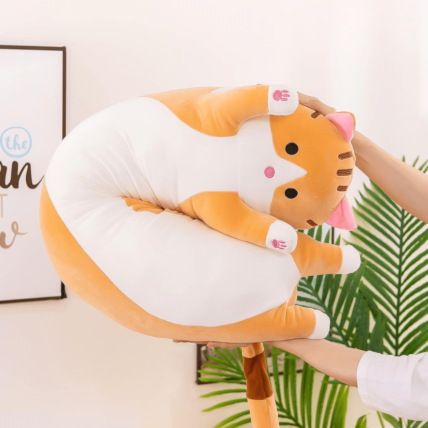 Soft Plush Cat Toy Pillow – Cuddly Stuffed Animal Cushion by Marsa for Kids & Decor