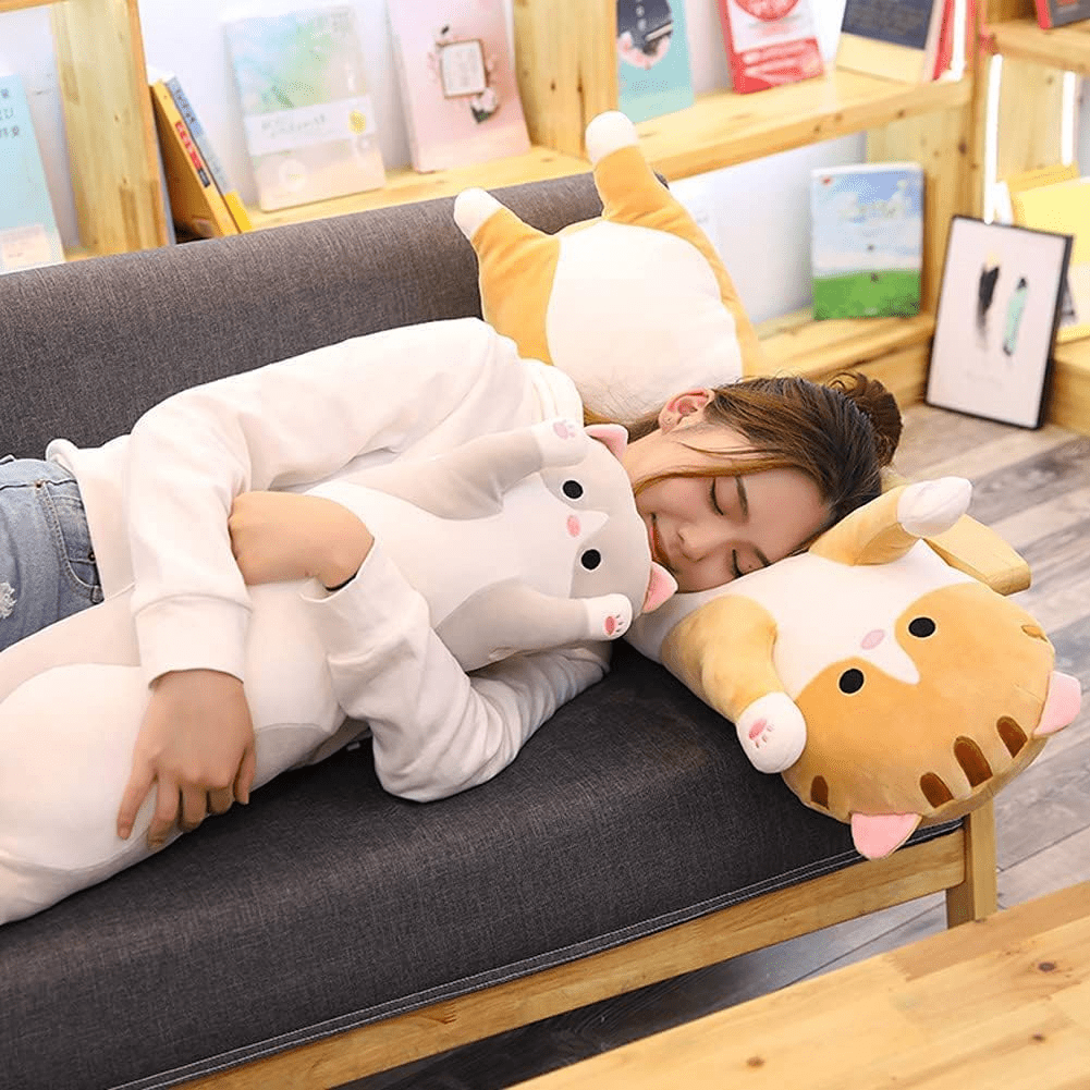 Soft Plush Cat Toy Pillow – Cuddly Stuffed Animal Cushion by Marsa for Kids & Decor
