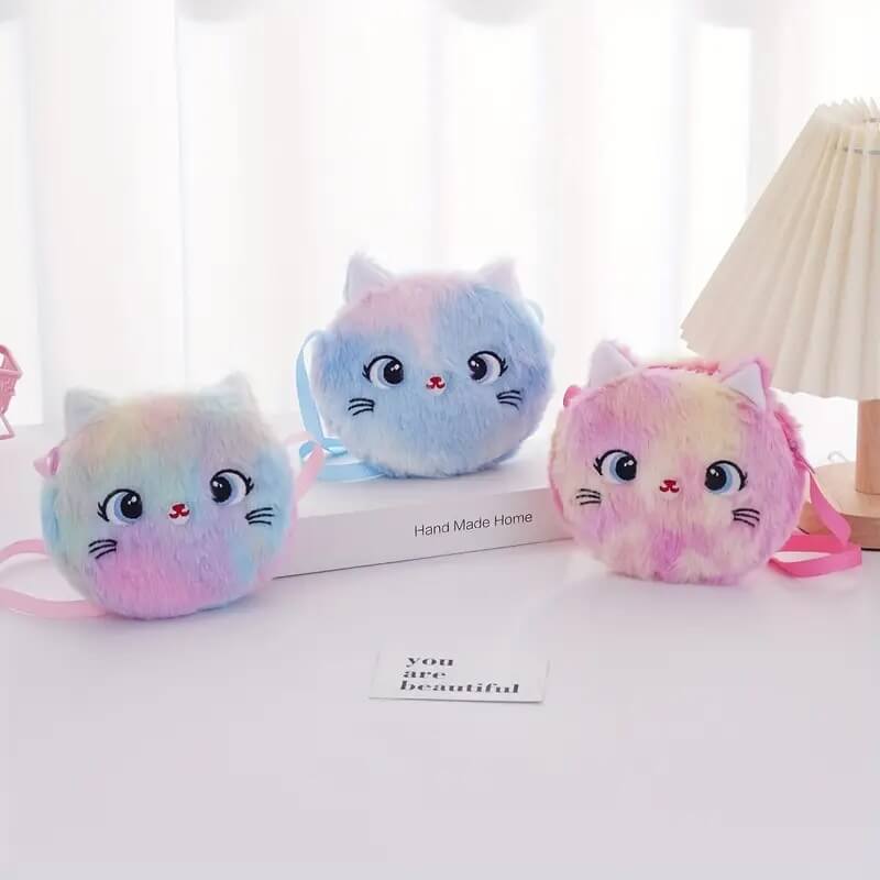 Plush Cat Crossbody Bag with Zipper - Marsa official