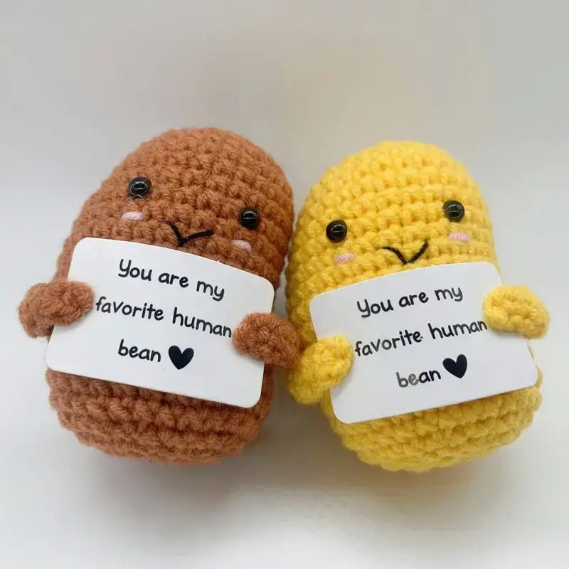 Handmade Crochet Mini Teddy Bear Plush Toy with Customized Text - Marsa official