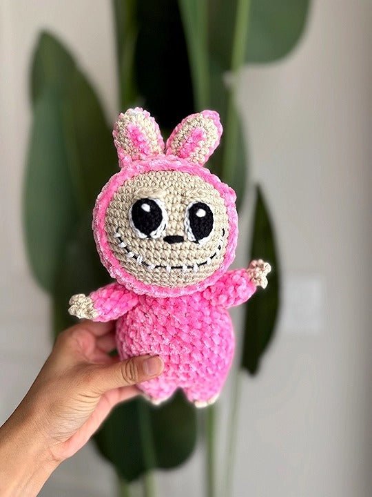 Handmade Crochet Labubu Doll – Soft Wool Plush Toy by Marsa, Perfect for Gifts & Collectors
